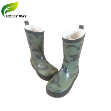 Grey Camo Kids' Rubber Rain Boots